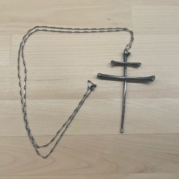 Blood Milk As Above, So Below Large Lorraine Cross Sterling Necklace - Picture 4 of 6